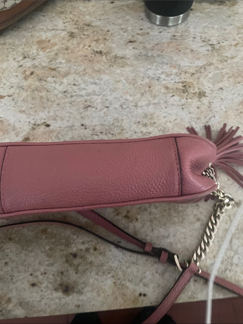 Michael Kors Dusty Rose Leather Tassel Crossbody Bag - Picture 5 of 9